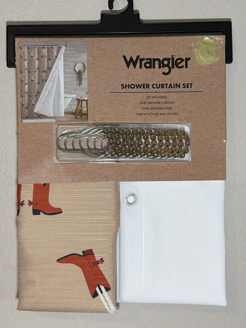 Wrangler Skeleton Rodeo Brown 12 pc Shower Curtain Set 72x72